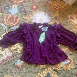 Farm Rio s silk top purple